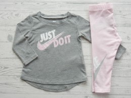 Nike set tuniek legging grijs lichtroze Just Do It maat 74-80