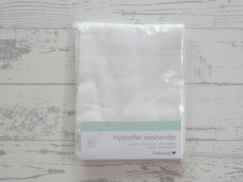 Prenatal washandjes hydrofiel wit 6 stuks