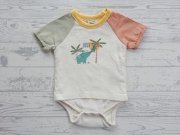 Ergee t-shirt met romper lichtgroen lichtbruin ecru Buddies Forever maat 62