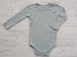 Babycosy romper lange mouw rib mint groen grijs maat 80