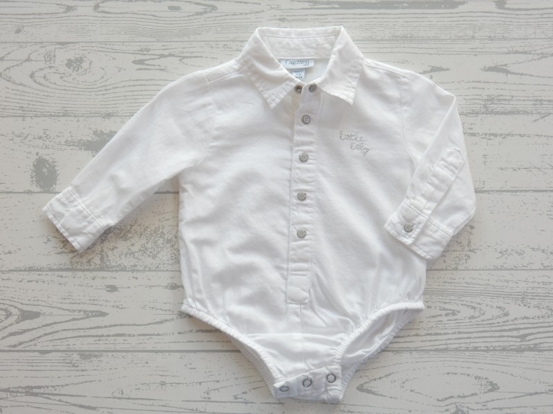 Fagottino mini romper lange mouw blouse katoen wit maat 56