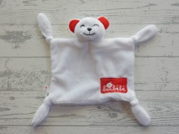Bonbebe knuffeldoek velours wit rood slapen Beer