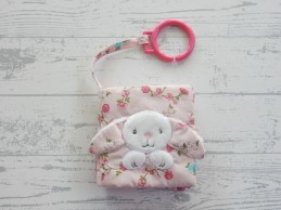 Little Dutch Tiamo buggyboekje velours wit roze Pink Blossom Konijn