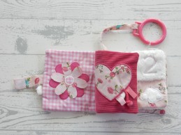 Little Dutch Tiamo buggyboekje velours wit roze Pink Blossom Konijn