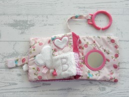 Little Dutch Tiamo buggyboekje velours wit roze Pink Blossom Konijn