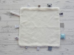Snoozebaby knuffeldoek velours wit structuur lichtgrijze print Star white