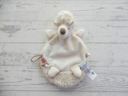 Prenatal knuffeldoekje velours wit Kleine Vriendjes egel