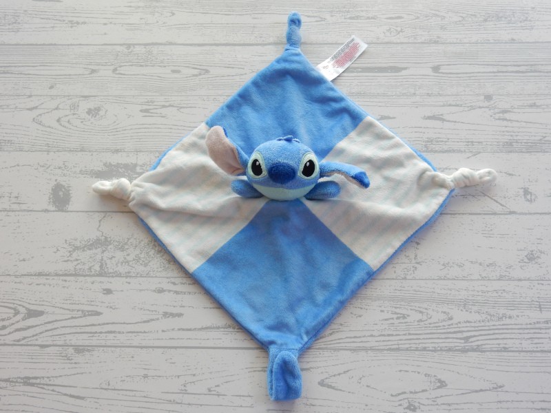 Primark Disney knuffeldoek velours wit mint blauw Stitch