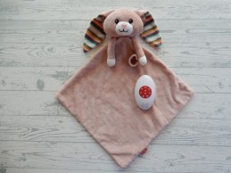 Zazu knuffeldoek velours roze heartbeat white noise Becky het konijn