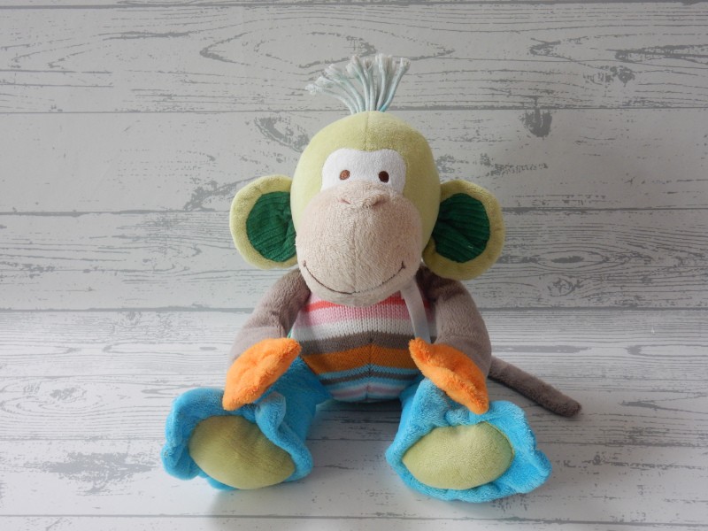 Happy Horse knuffel velours gebreid blauw oranje groen aap Monkey Mo