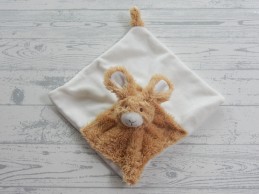 Happy Horse knuffeldoek velours bruin wit konijn Roxy