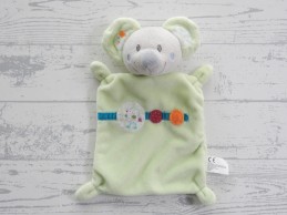 Nicotoy knuffeldoek velours lichtgroen groen vogeltje Muis