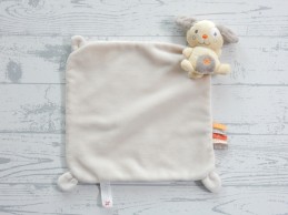 Nicotoy knuffeldoek knuffellap velours beige lichtgeel Hond
