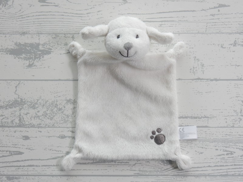 Nicotoy knuffeldoek velours wit grijs pootje Schaap