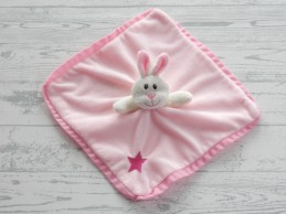 Zeeman knuffeldoek velourse roze ecru ster konijn