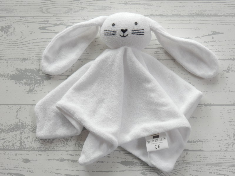 Hema knuffeldoek baby knuffel badstof wit zwart Konijn