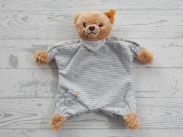 Steiff knuffeldoek velours tricot bruin grijs beer Sleep Well Bear