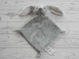 FL bv knuffeldoek velours grijs wit konijn