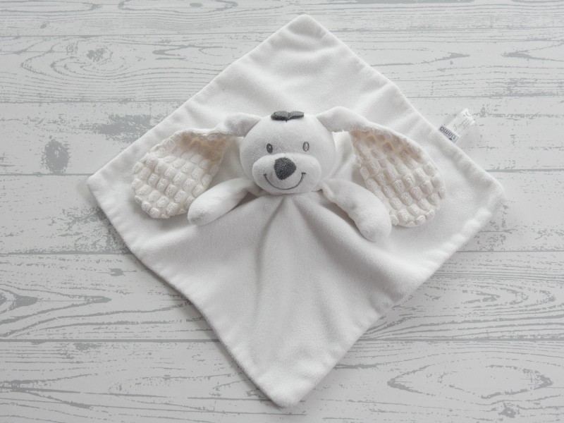 Tiamo knuffeldoek velours wit wafel oren konijn Basic Bunny