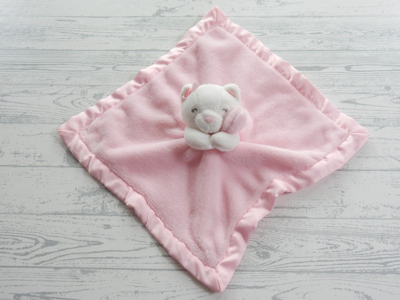 Carter's knuffeldoek blanket velours roze wit sleepy Kitty Cat
