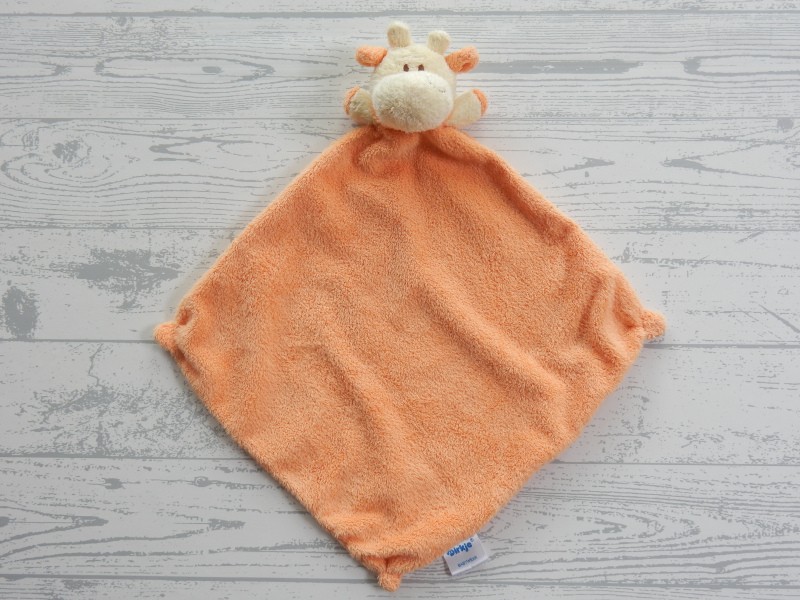 Dirkje knuffeldoek knuffellap tuttle velours oranje Giraffe