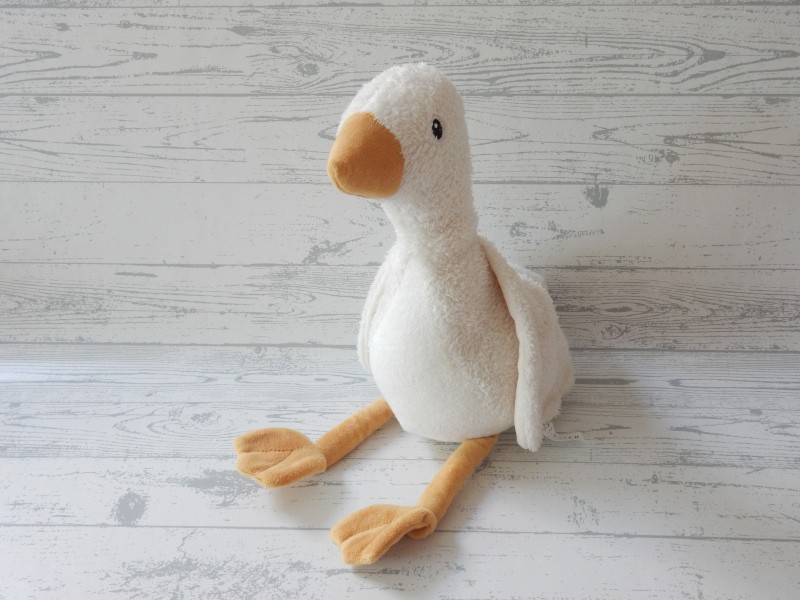 Little Dutch knuffel velours wit geel gans Goose 35 cm