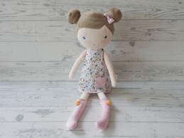Little Dutch knuffel pop velours beige bruin roze Rosa 50 cm