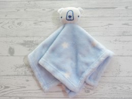 Primark baby knuffeldoek velours lichtblauw wit sterren Beer