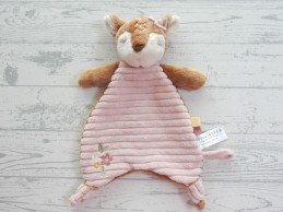 Little Dutch knuffeldoek velours bruin rib roze hert Fairy Garden