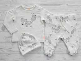Hema baby newborn set wit zwart vos vosje sterren maat 56