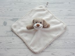 Mini Club knuffeldoek velours ecru beige bruin hond