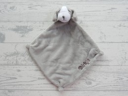 Dirkje knuffeldoek velours grijs tuttle Hond