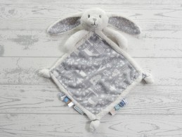 Little Dutch Tiamo knuffeldoek velours wit blauw grijs Konijn