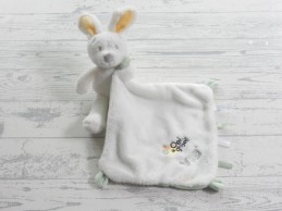 Oei ik Groei VIB knuffeldoek velours wit geel groen Kiki het konijn