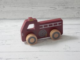 Little Dutch Tiamo houten auto donkerrood brandweer