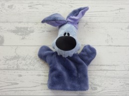 Woezel en Pip knuffel handpop velours blauw Woezel 2017