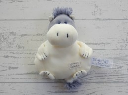 Tiamo Collection knuffel velours ecru grijs knijp piep paard