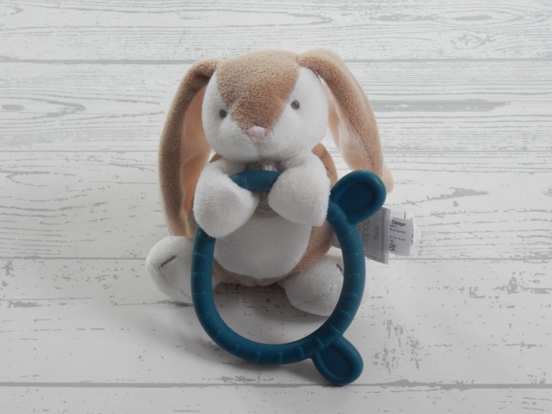 Doudou et Compagnie knuffel bijtring velours bruin konijn Houlahop