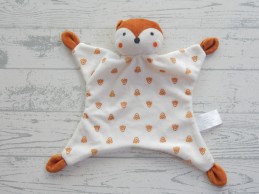 Zeeman knuffeldoek velours wit bruin oranje Vos