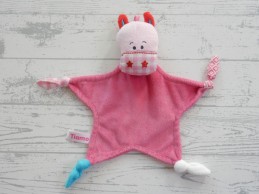 Tiamo knuffeldoek velours roze lichtroze ster paard Pollie