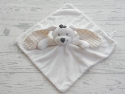 Tiamo knuffeldoek velours wit wafel oren konijn Basic Bunny