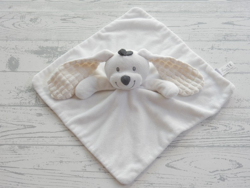 Tiamo knuffeldoek velours wit wafel oren konijn Basic Bunny