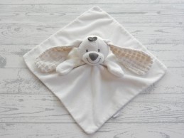 Tiamo knuffeldoek velours grijs wit wafel oren konijn Basic Bunny