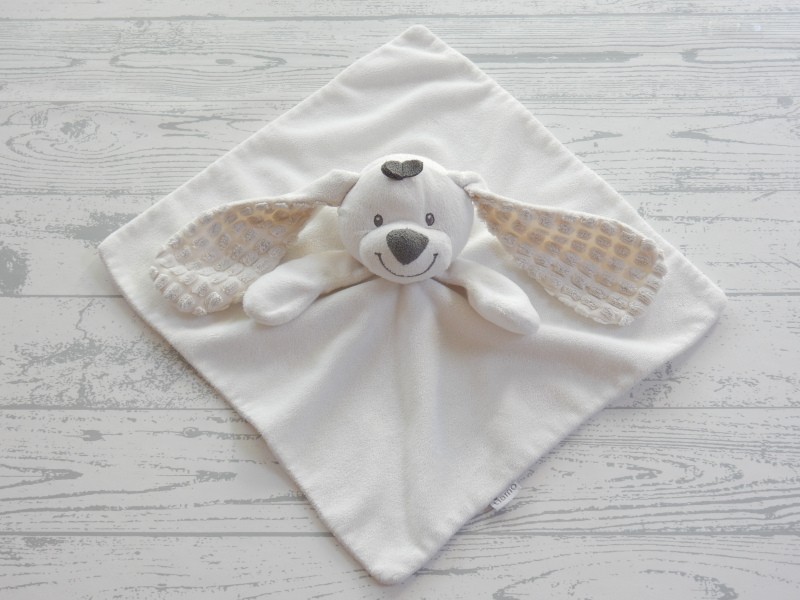 Tiamo knuffeldoek velours grijs wit wafel oren konijn Basic Bunny