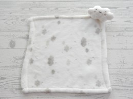 Primark baby knuffeldoek velours wit grijs wolkje wolkjes