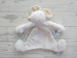 Mexx knuffeldoek velours wit ecru beige knisper Muis