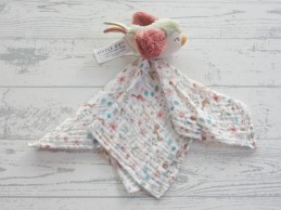 Little Dutch knuffeldoek velours mousseline roze groen vogel Fairy Garden