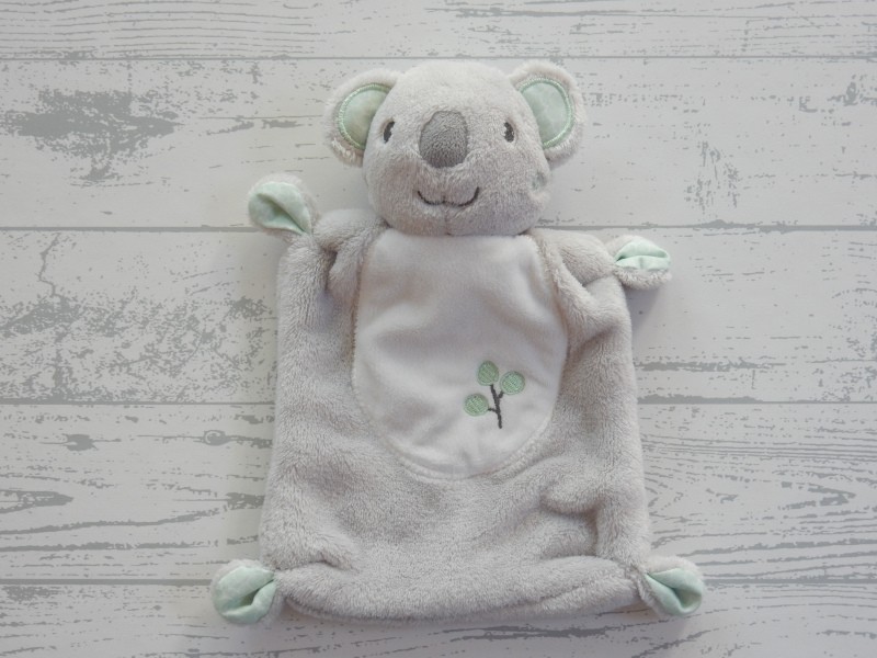 DopoDopo knuffeldoek velours grijs mint groen wit koala