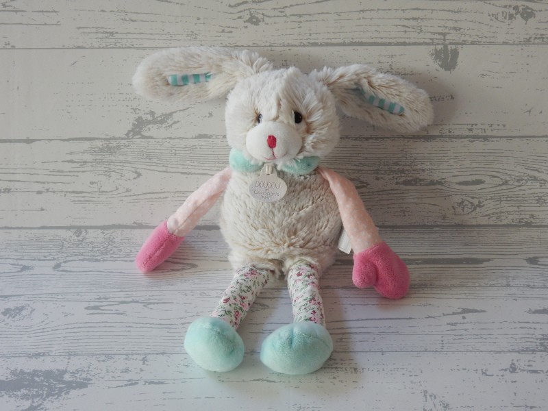 Doudou et Compagnie knuffel velours ecru konijn Les Choupidoux