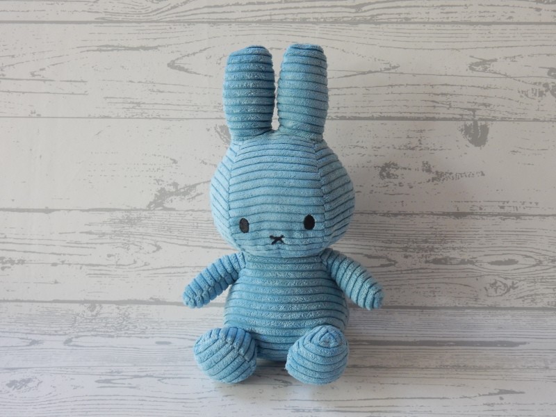 Nijntje knuffel corduroy ribstof blauw aviator blue 23 cm